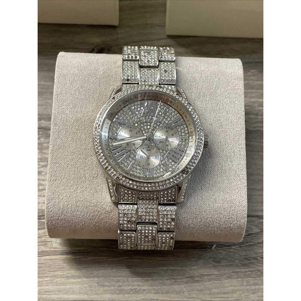 Michael Kors MK6788 Brynn Pavé Silver Chronograph Women's Watch - MSRP $495 - Picture 2 of 11